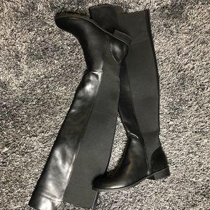 Over the knee black boots